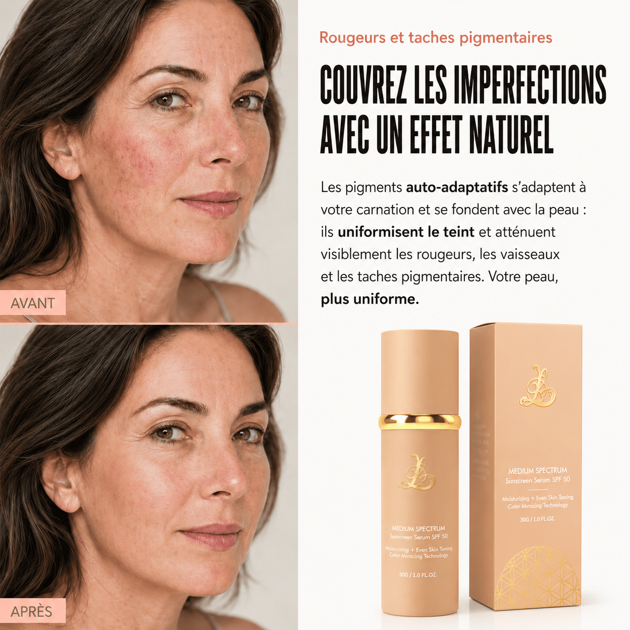 Cleopatre – Crème SPF50 Teinte Adaptative